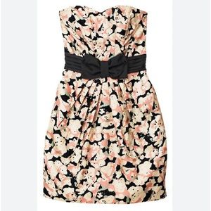 H&M Strapless Party Cocktail Dress Front Black Bow Size 4 New With Tags